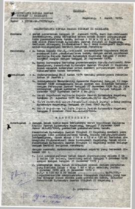 Surat Keputusan Walikotamadya Kepala  Daerah Tingkat II Magelang Nomer :37/Sk.Wk./1978 Agr