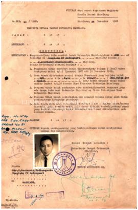 Surat Keputusan Walikota Kotamadya Magelang No.EKB.93/1968