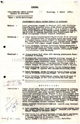 Surat Keputusan Walikotamadya Kepala  Daerah Tingkat II Magelang Nomer :56/Sk.Wk./1978 Agr