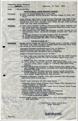 Surat Keputusan Walikota Kepala Daerah Kotamadya Magelang No.EKB.Wk.38/1968