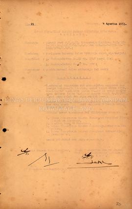Surat Keputusan DPRDS Kotapradja Magelang Tentang Penetapan dan Pengesjahan Anggaran Belandja Kot...
