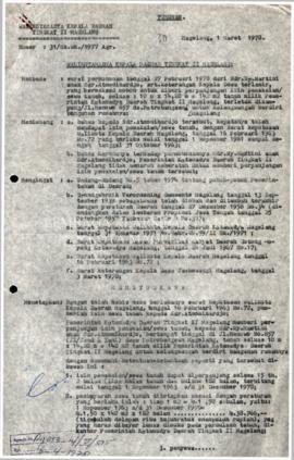 Surat Keputusan Walikotamadya Kepala  Daerah Tingkat II Magelang Nomer :31/Sk.Wk./1977/Agr